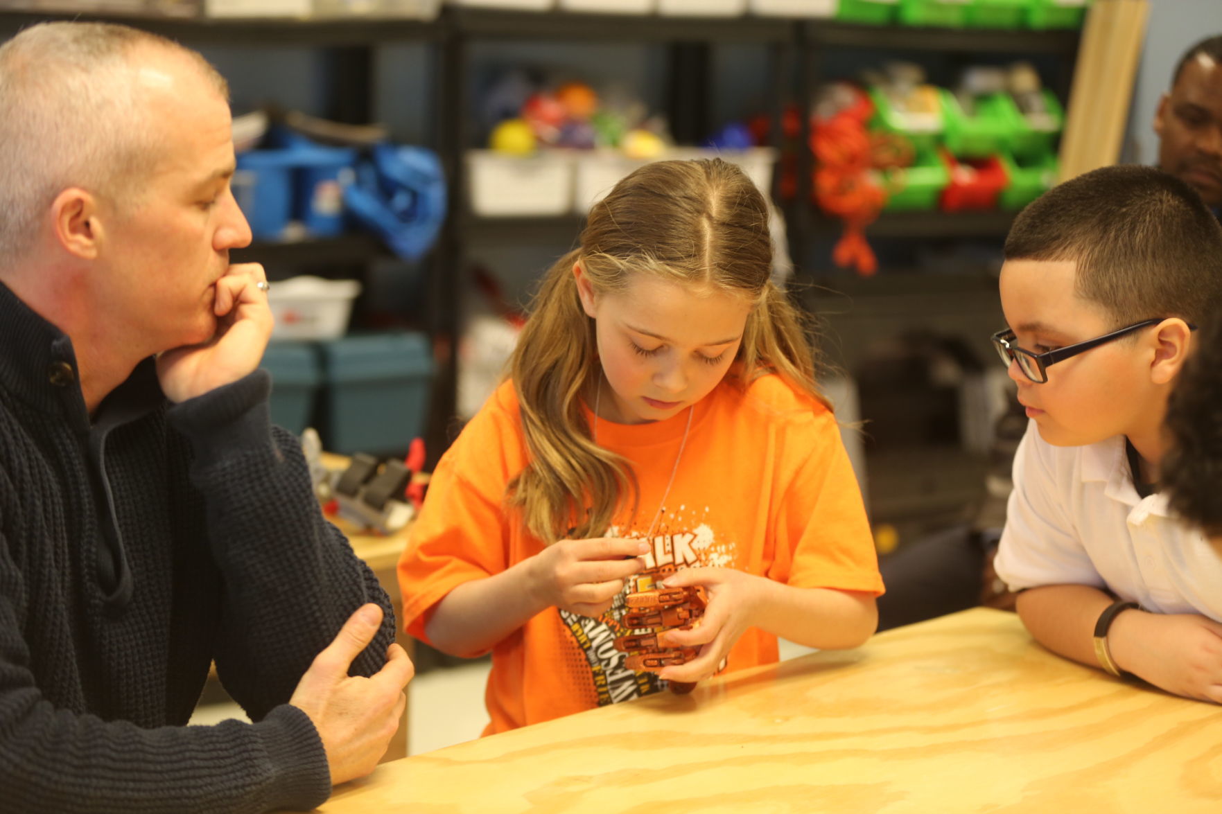 Dr. Martin Luther King Jr. students build a prosthetic hand for a woman in the Philippines Thursday, March 28, 2019.